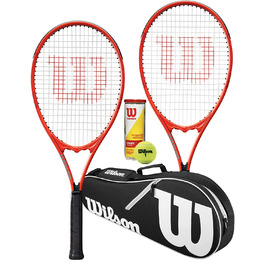 Тенісна ракетка Wilson Pro Staff Excel (GX) подвійний комплект чорна сумка Wilson Advantage і 3 тенісних м'ячі Penn