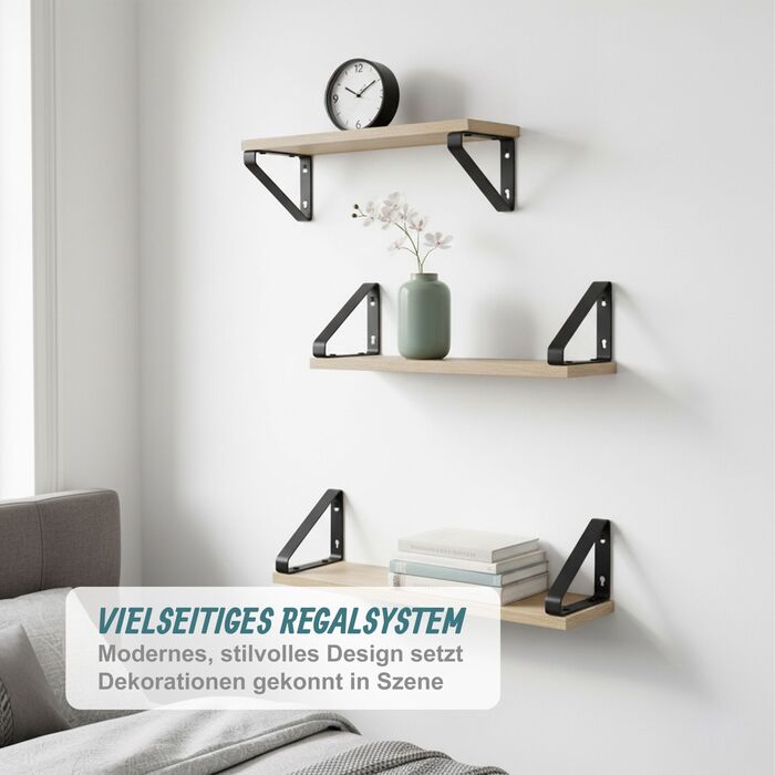 Набір полиць для стін Relaxdays (3 розміри)