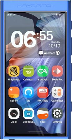 Цифровий аудіоплеєр HiBy M300 з вбудованим динаміком, Android 13, Bluetooth, Wi-Fi, FM-радіо, PCM768k, DSD256, 32 ГБ, синій