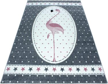 Килимок дитячий Carpettex Flamingo Design Pink 80x150 см - Простий у догляді, можна прати, з коротким ворсом, дитяча та дитяча кімната