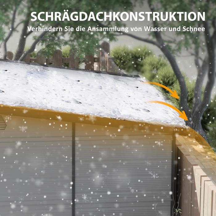 Садовий сарай Outsunny Garden Shed пластиковий 3,24 м³ 190x191x215 см Садовий сарай з моноскатним дахом, двері, що замикаються, Стійкий до погодних умов садовий сарай, Відкритий садовий сарай Шафа для заднього двору, Зовнішній, Світло-сірий | Аосом