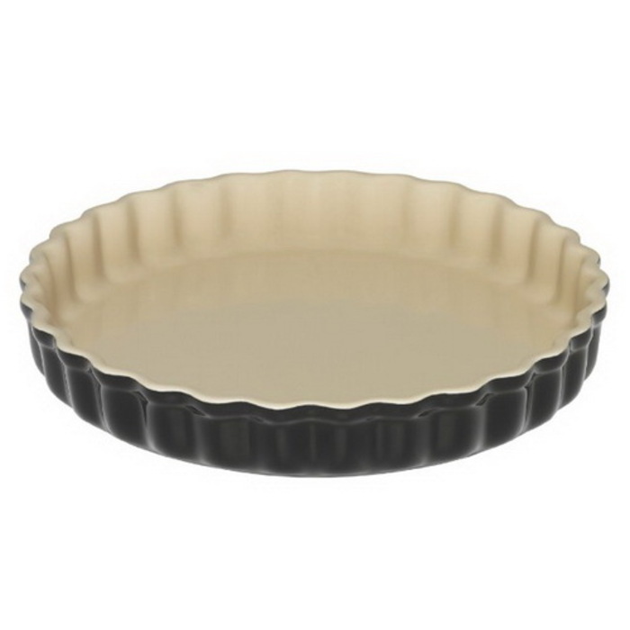 Кругла хвиляста форма для випічки 24 см, чорна глянцева Le Creuset