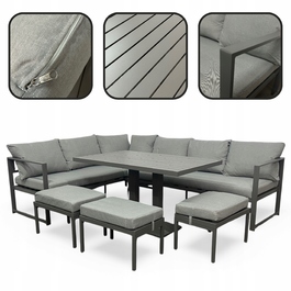 Комплект садових меблів sOTEGRANDE з металу, сірий, 5 предметів, MTG Trade Group