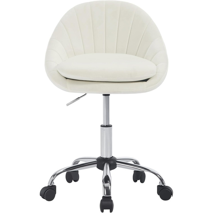 Крісло для дому та офісу WOLTU, ергономічне крісло, крісло для макіяжу, обертове крісло на колесах, крісло для робочого кабінету та спальні, з вагою до 150 кг, оксамит, бежеве, BS167cm