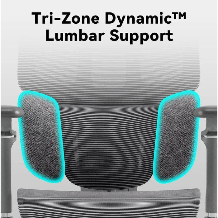 Крісло офісне MUSSO H80 Pro з ергономічною спинкою, сітчасте, з підтримкою попереку, регульовані підлокітники, підставка для ніг, темно-сіре