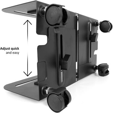 Підставка для комп'ютера Maclean MC-851 на колесах, мобільна, чорна, до 10 кг, 260 x 119/209 x 128 мм
