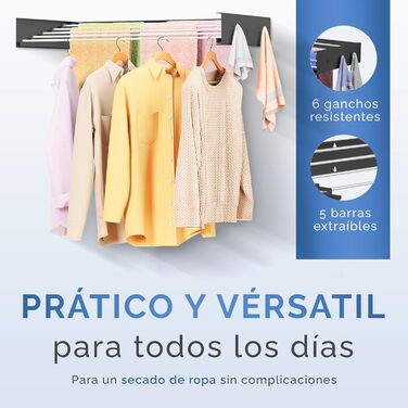 Настінна сушилка для білизни JUPPLIES розкладна, 120 см – сушилка для одягу для дому та вулиці, біла, 30 кг