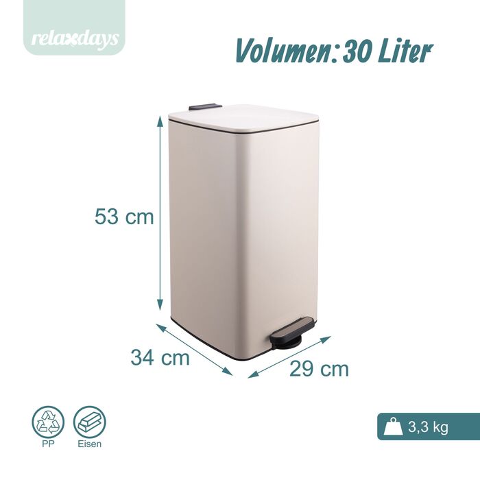Відро для сміття Relaxdays, 30 літрів