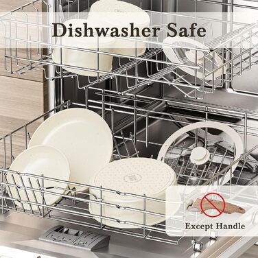 Набір каструль та сковорідок RIOVARM з індукційним дном та знімними ручками, антипригарне гранітне покриття, 16 предметів. Без PFOA.