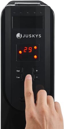Масляний обігрівач Juskys 2500 Вт 3 рівні обігріву таймер чорний
