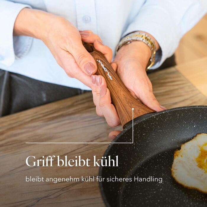 Набір посуду FLORINA MASTER BLACK 6 предметів: каструлі та сковороди з алюмінію з кришками, для індукції, газу, електроплити, кераміки. Можна мити в посудомийній машині