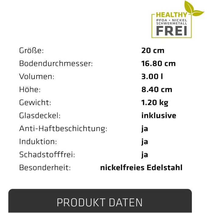 Каструля Berndes Injoy Special Edition 20 см, нержавіюча сталь, для всіх плит, з кришкою