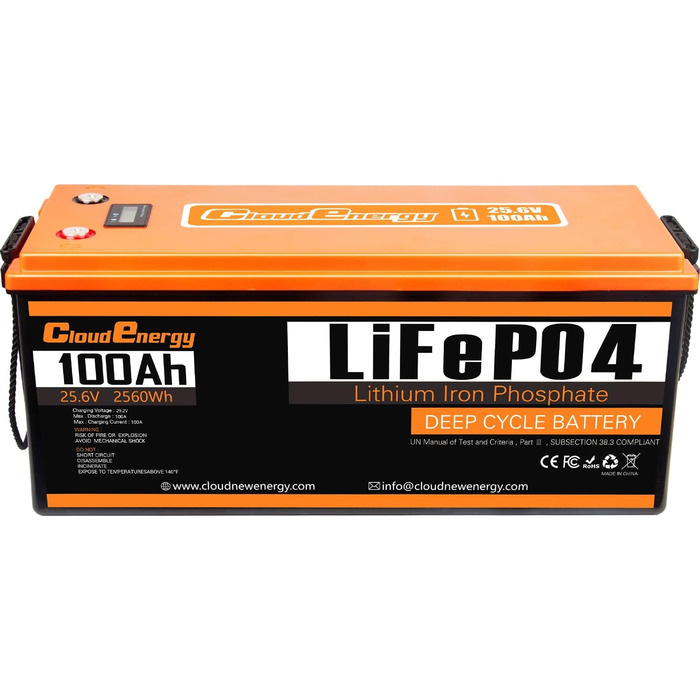 Акумулятор LiFePO4 Cloudenergy 12,8 В 300 Ач, 100 А BMS, 6000 циклів, 10 років, чудово підходить для автономної мережі, дому, автофургону