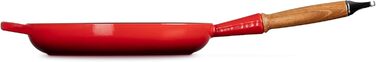 Сковорода Le Creuset Signature з чавуну з дерев'яною ручкою, 24 см, Kirschrot (Вишневий)