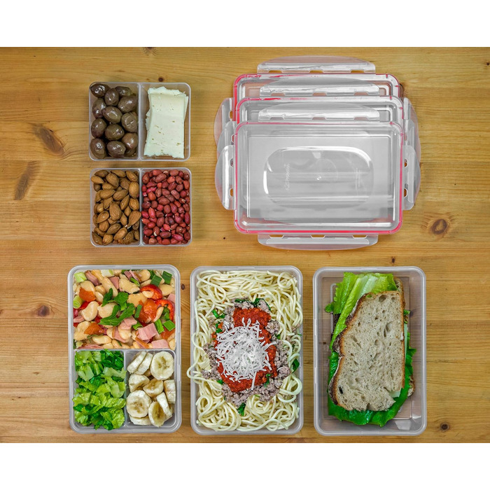 Ланч-бокс A2S Complete Meal Prep - Набір 8 шт. сумка-холодильник, контейнери для бенто, термос, гель для льоду, сірий/чорний