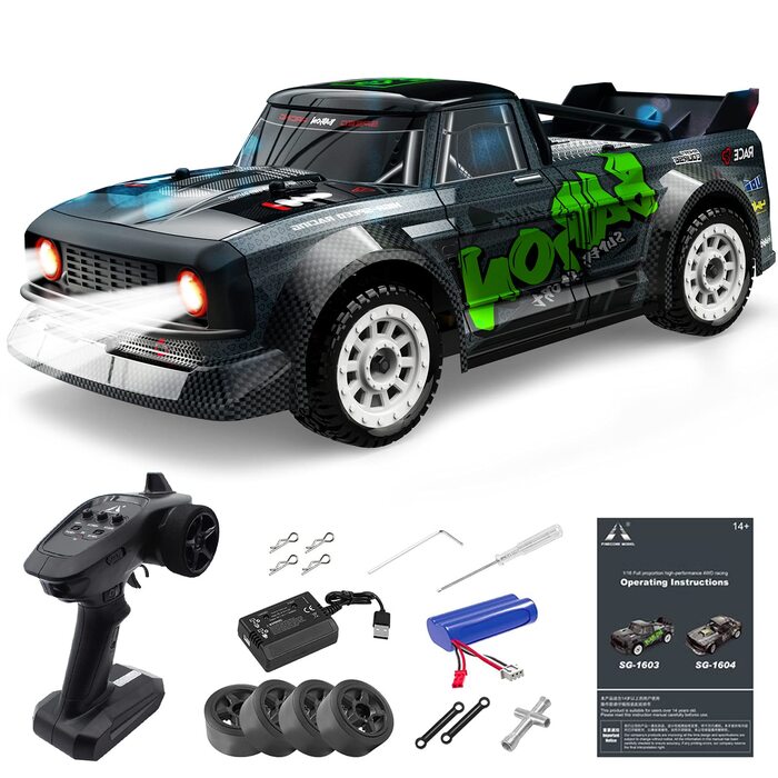 Радіокерований дрифт-кар Mostop 1/16, 4WD, 40 км/год, швидкісний міні RC автомобіль для дрифту з дистанційним керуванням