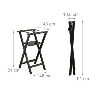 Підставка для валізи Relaxdays чорного кольору з полицею