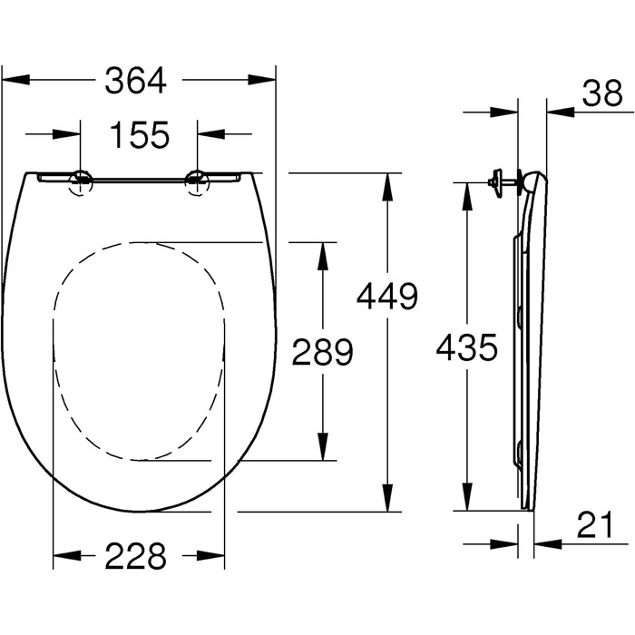 Керамічне сидіння для унітазу GROHE Bau з функцією Soft Close Slim 39898000, альпійський білий