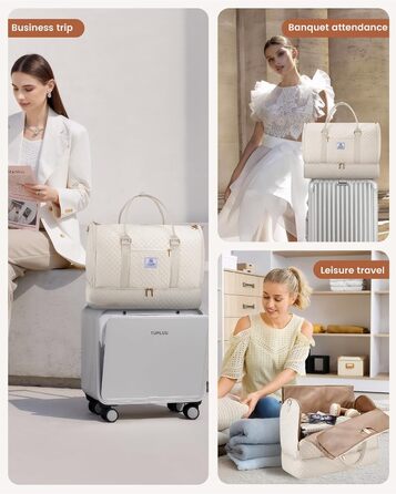 Сумка-органайзер для одягу LOVEVOOK, 53L, 2 шт., бежева. Сумка-рюкзак для подорожей, з містким відділенням для взуття, водонепроникна, для ручної поклажі