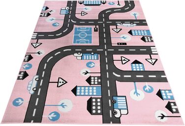 Дитячий килимок TAPISO Pinky з коротким ворсом вуличний KOTEX (80x150 см, Сірий, Синій, Чорний, Білий, Пастель, Рожевий, Автомобіль)