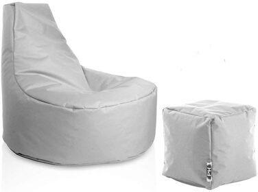 Геймерське крісло з набором мішків Cube Bean Bag Ø75 см, висота сидіння 30 см, висота 80 см сірий куб 35 x 35 см