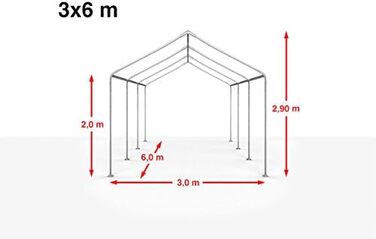 Альтанка TOOLPORT Marquee 3x6 м у білому поліетиленовому брезенті 350 N Водонепроникний садовий намет із захистом від ультрафіолету