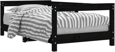 Дитяче ліжко 70x140 см Масив сосни (70 x 140 см, Чорний)