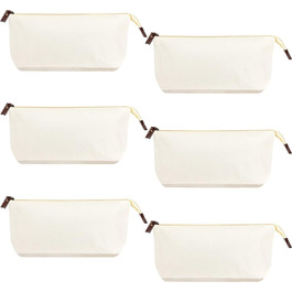 Набір косметичок Belle Vous в білому кольорі (набір з 6 шт. ) Великі тканинні сумки для малювання для жінок і чоловіків Універсальні тканинні сумки для косметики, пенали, приладдя для рукоділля - Гаманці Банківська сумка