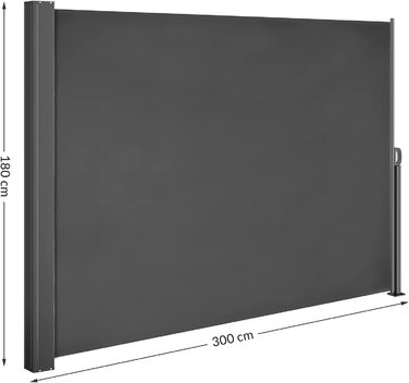 Бічний тент Nosara Anthracite 180х300см розсувний