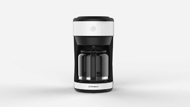 Базова серія кавоварок Westinghouse, кавоварка з фільтром до 10 чашок, постійний фільтр, скляний глечик, протикрапельна система, функція збереження тепла до 30 хвилин, індикатор рівня води, сріблястий (білий)