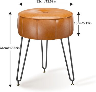 Пуф-стілець для макіяжу YMYNY, стилізований під гарбуз, 32x32x44 см, помаранчевий