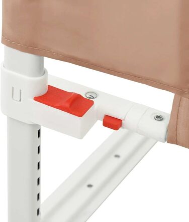 Бортик для ліжка дитячого vidaXL 200x25 см, бежевий (Taupe), захист від випадання, тканинний