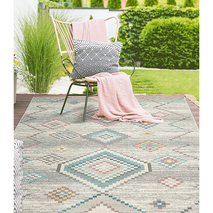 Килим для дому The carpet у вінтажному стилі 160х230 см кремово-сірий