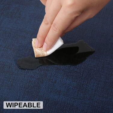 Набір підкладок під тарілки з екошкіри, 6 шт. - Водостійкі, легко миються, для кухні та обіднього столу (Темно-морська блакить, середній)