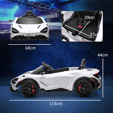 Електромобіль Kinder з дверима-крилами, з дистанційним керуванням, з плавним ходом та світлодіодним підсвічуванням, білий