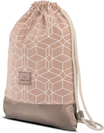 Спортивна сумка Рюкзак для жінок і чоловіків з внутрішньою кишенею - виготовлений з міцної бавовни та веганської шкіри з візерунком троянди