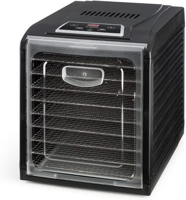 Сушарка для продуктів Klarstein Dörrautomat: 9 ярусів, 700 Вт, з нержавіючої сталі, сенсорне управління, чорний колір