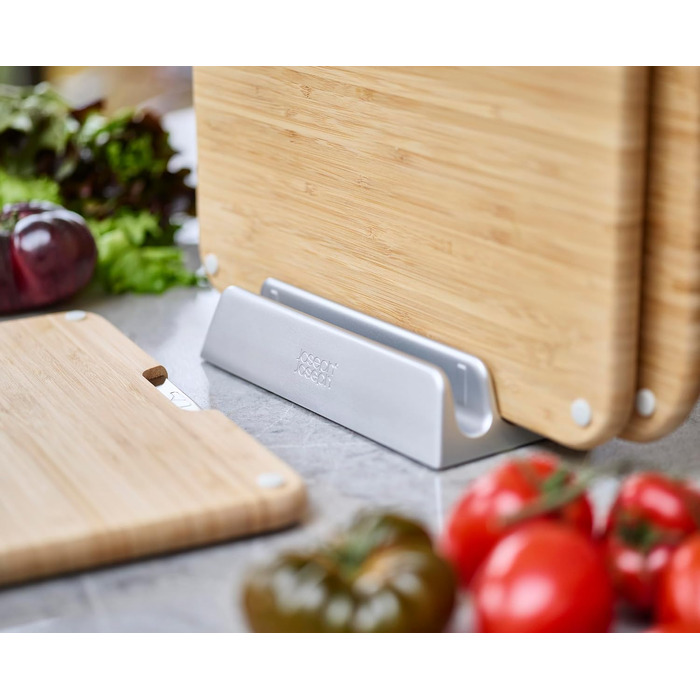 Набір дерев'яних обробних дощок Joseph Joseph Nest Boards (3 шт.), бамбук, нековзкі ніжки, металевий тримач