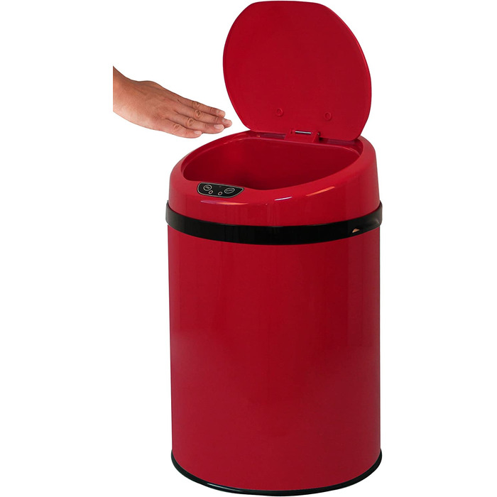 Сміттєвий бак з нержавіючої сталі EW-AE-0250 42L з ІЧ-датчиком, Inox Red (червоний, комплект з сміттєвим баком для ванної кімнати)