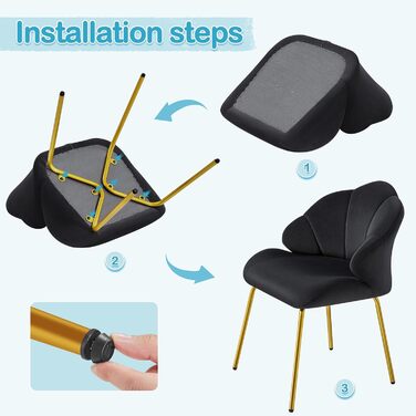 Крісло Yaheetech у формі мушлі, сучасне крісло-вушко, оббивка з поліестеру, для вітальні/туалетного столика/спальні, набір, білий (1), чорний