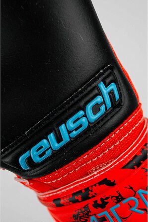 Молодіжні воротарські рукавички Reusch унісекс Attrakt Evolution Finger Support Junior з хорошим захопленням і внутрішнім швом (4.5, червоний / синій / чорний)