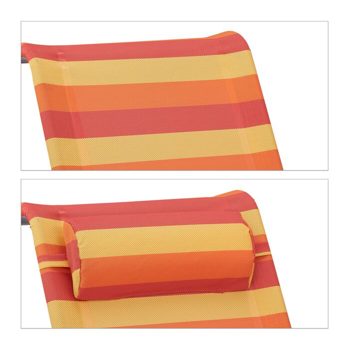 Розкладний шезлонг Relaxdays з подушкою для шиї