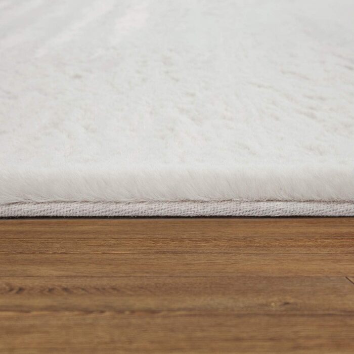 Килим з високим ворсом килимове покриття для спальні, що оточує ліжко зі штучного хутра з імітацією хутра пухнастий однотонний 3 шт. и, розмір колір (2 x 60x90 1 x 80x300, кремовий)