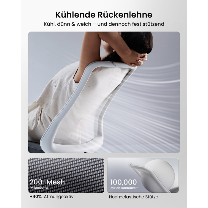 Офісний стілець ProtoArc Flexer ергономічний з регулюванням глибини сидіння, чорний. Сітчаста спинка, контурне сидіння для дому та офісу. Легкий монтаж.