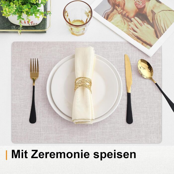 Набір тканинних серветок Homaxy 6 шт., бежеві, миючі, стійкі до нагрівання, антиковзаючі, двосторонні