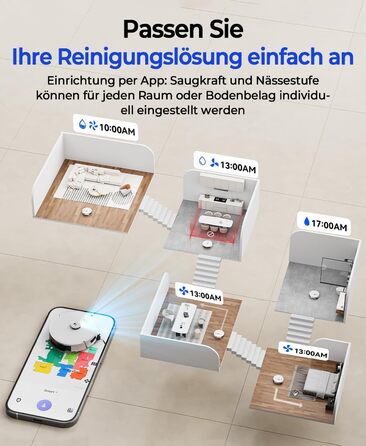 Робот-пилосос Redkey R11 з функцією миття, 20000Pa, док-станція 4L, захист від намотування волосся, LiDAR навігація, керування через додаток, для килимів та шерсті тварин