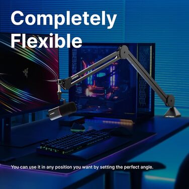 Динамічний мікрофон IXTECH із кардіоїдною діаграмою, RGB підсвічуванням, USB/XLR для студії, подкастів, стрімінгу, вокалу, запису, геймінгу та озвучення, білий (MI06 Large, High Profile)