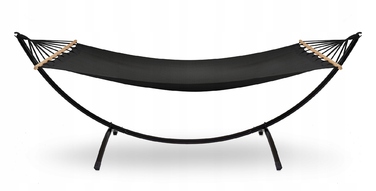 Гамак зі стійкою Di Volio, чорний, навантаження до 120 кг, 280 x 100 см