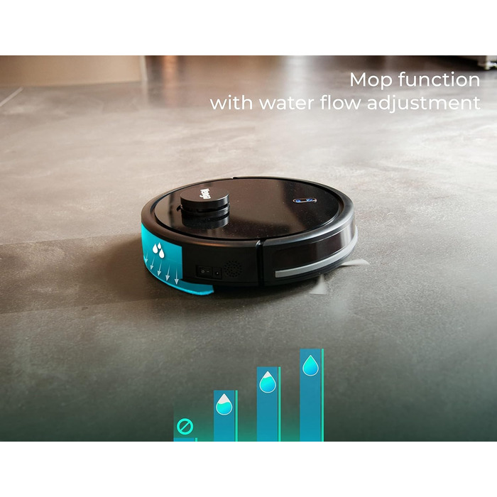 Робот-пилосос VG RVC 3002 BK: лазерна навігація, керування через додаток, чорний колір