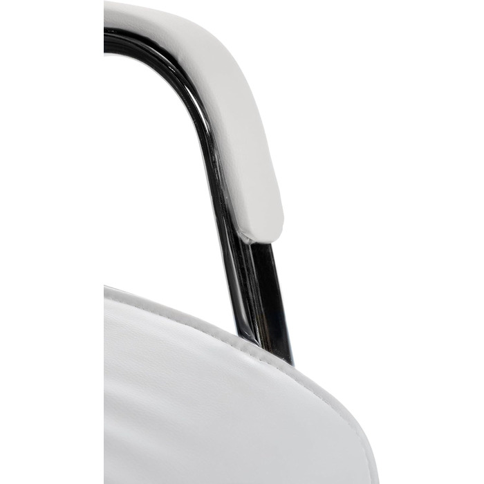 Стілець конференційний Sievert білий з м'якою оббивкою, штучна шкіра, з підлокітниками